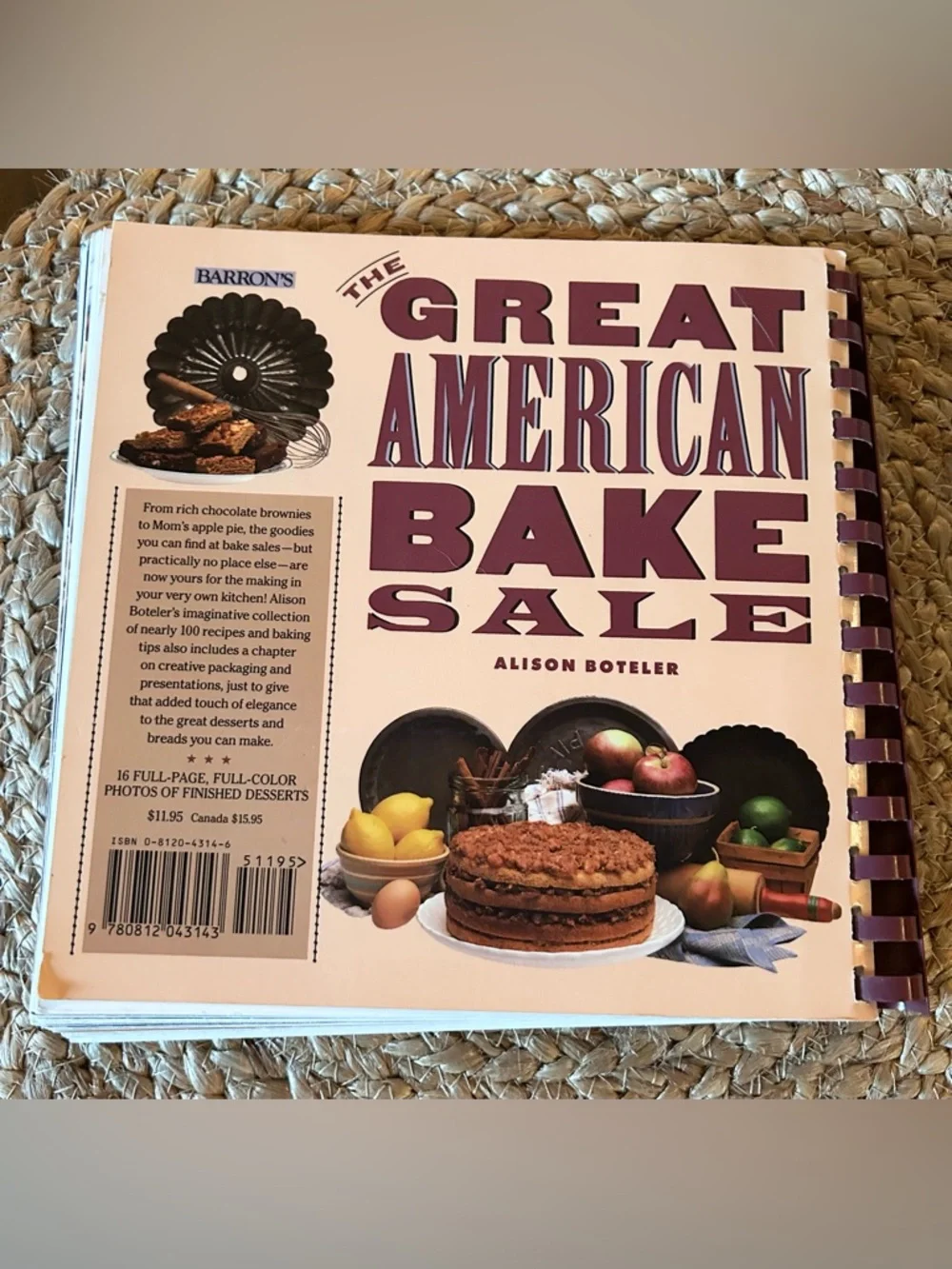 The Great American Bake Sale Cookbook by Alison Boteler Spiral Bound Baking